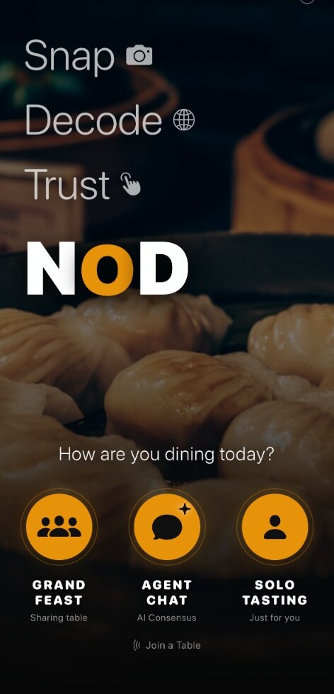 Nod — Snap, Decode, Trust. How are you dining today?